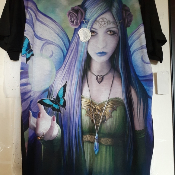 MYSTIC Woman Graphic TShirt Hand Printed Celtic - Picture 5 of 8